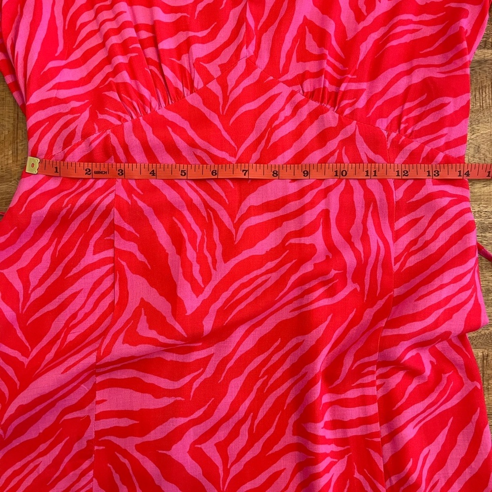 NWT LTS |‎ Long Tall Sally Bright Pink Zebra Print Midi Tea Dress Size 8 Tall - Picture 15 of 16